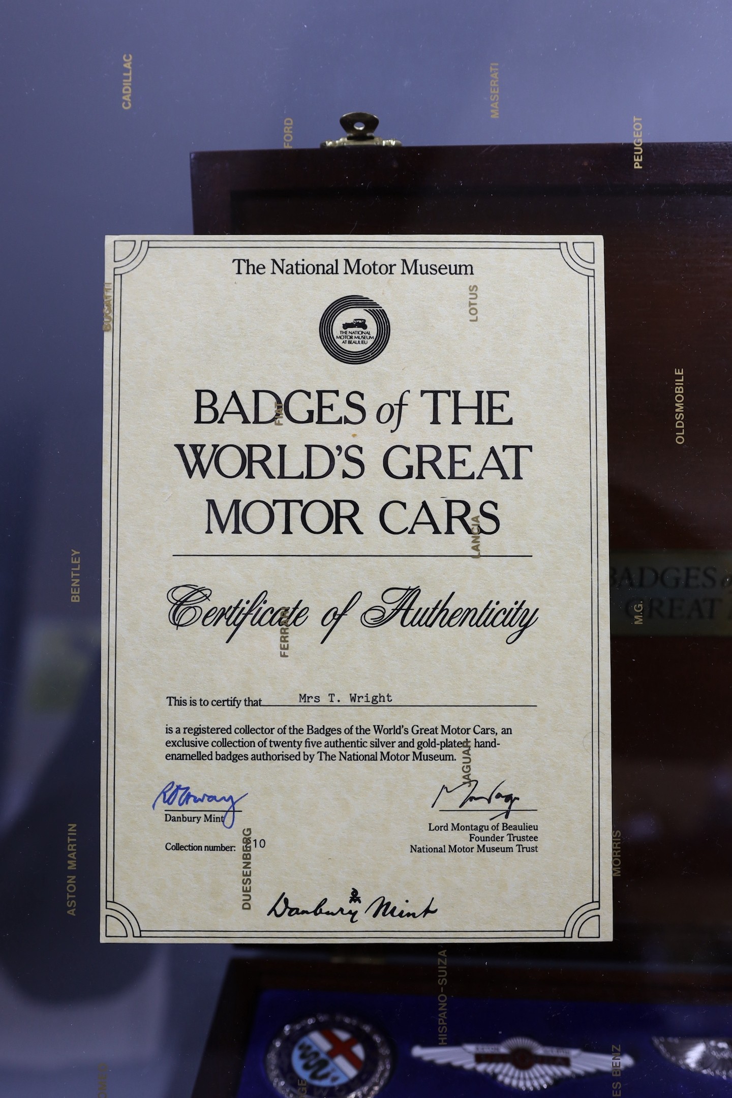 A Danbury Badges of the World's Greatest Motor Cars, 1970's